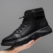 Black Boots™ |  Zwarte warme leren laarzen