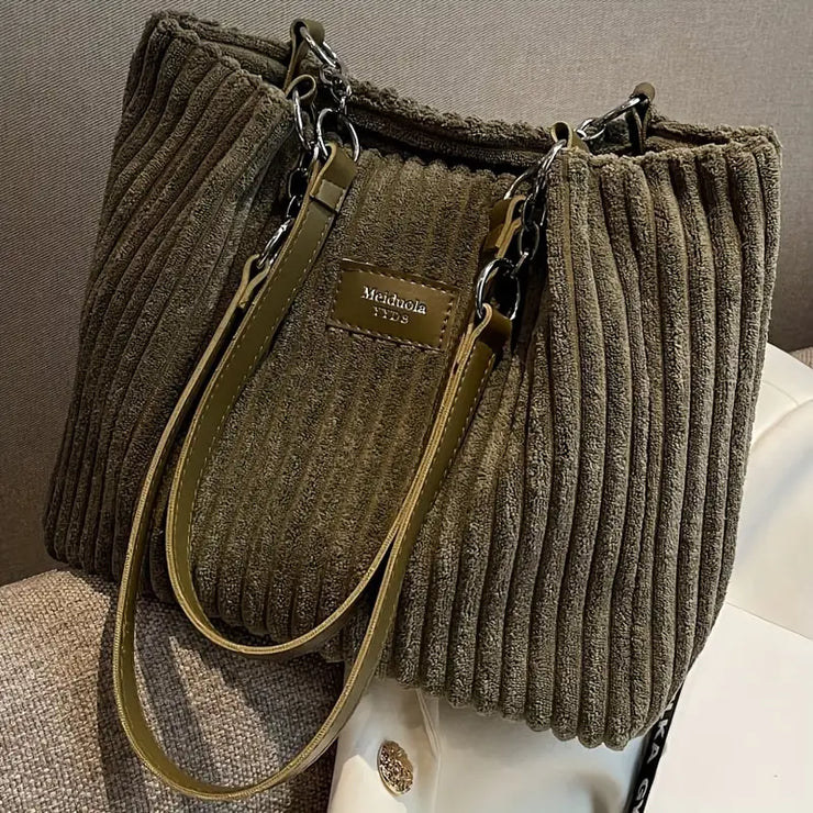 Katoenen Corduroy Tote Bag