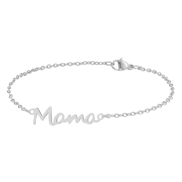 Goudkleurige armband met tekst Mama