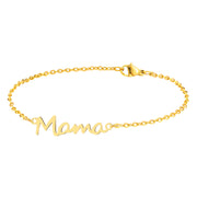 Goudkleurige armband met tekst Mama