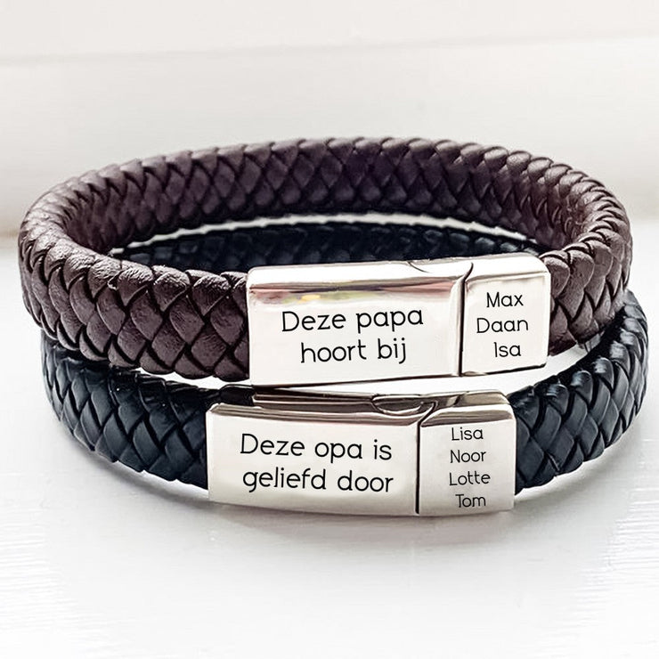 Gepersonaliseerde Leren Armband