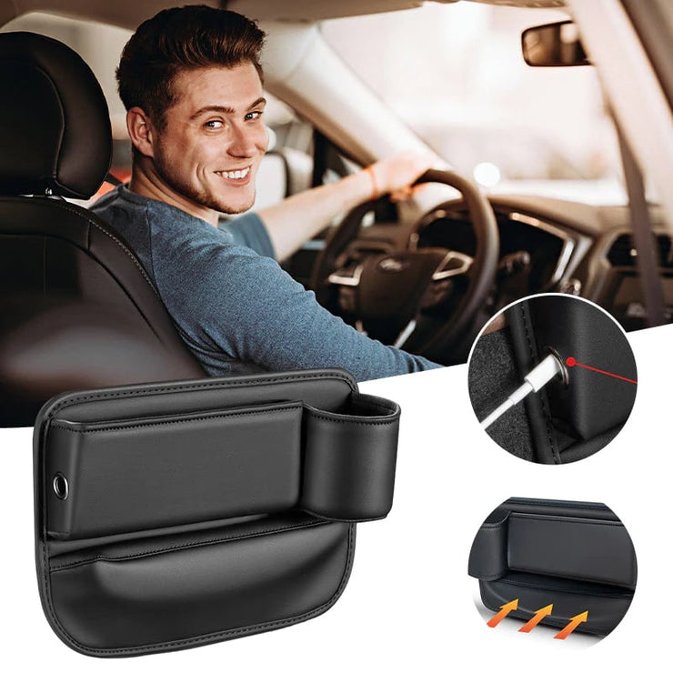 PU leather car seat organizer