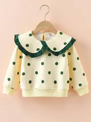 Girls Sweatshirt With Polka Dot Print