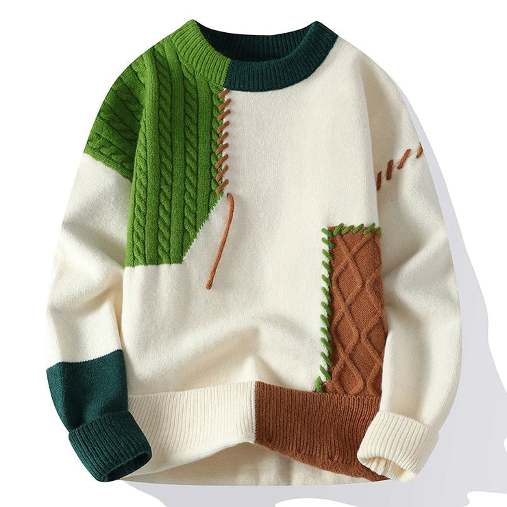 Sweater with Apollo patchwork design