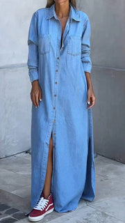 Betty - Denim Long Sleeve Dress