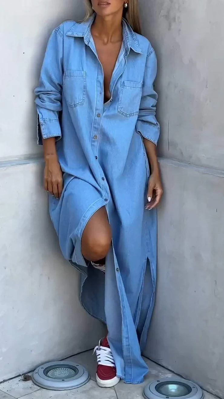 Betty - Denim Long Sleeve Dress