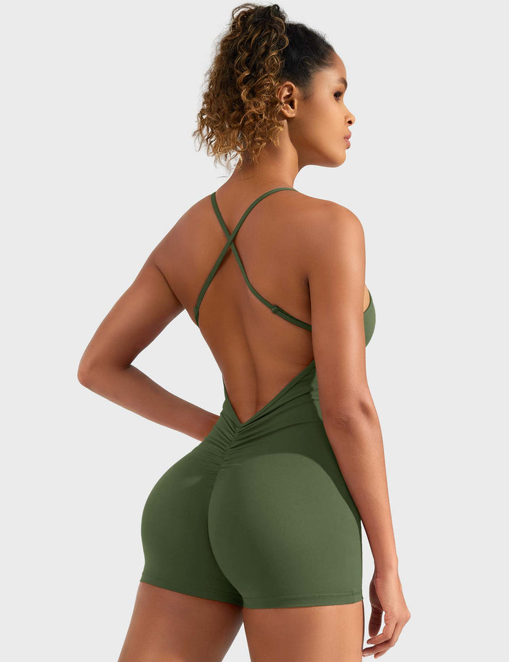 Sarah V-Back Romper