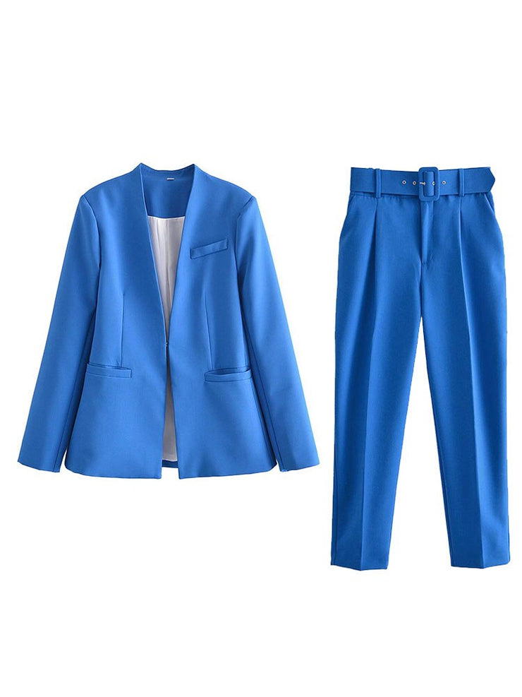 Tweedelige Dames Set: Blazer en Pantalon