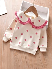 Girls Sweatshirt With Polka Dot Print