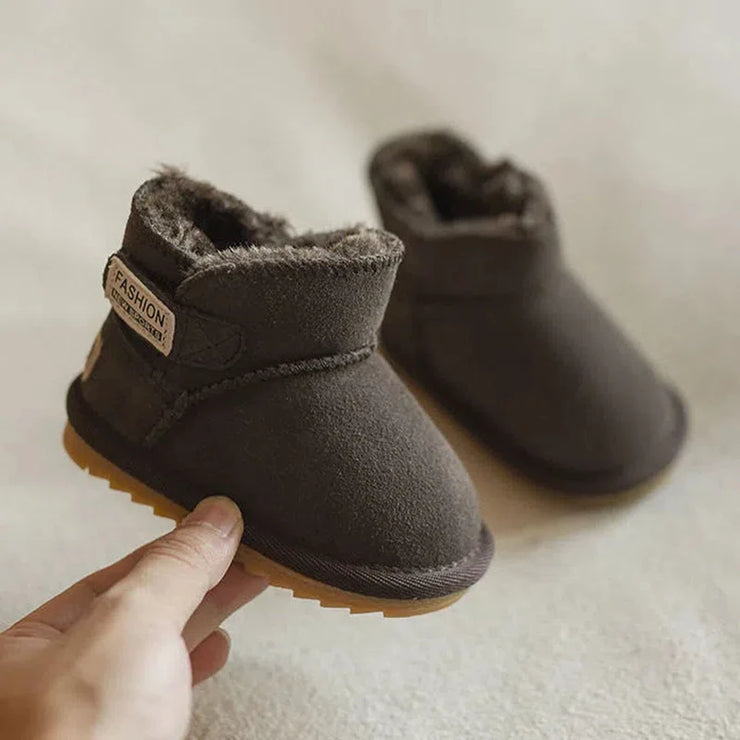 Nieuwe Winter Baby Snowboots Warm Pluche Lederen Peuter Schoenen Mode Jongens Meisjes Anti-Slip Rubberen Zool Baby Sneakers baby Laarzen