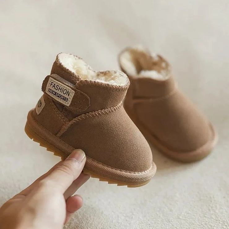 Nieuwe Winter Baby Snowboots Warm Pluche Lederen Peuter Schoenen Mode Jongens Meisjes Anti-Slip Rubberen Zool Baby Sneakers baby Laarzen