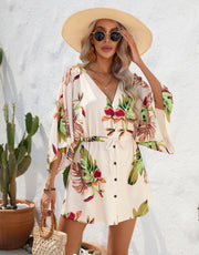 Summer dress with floral print | 50% OFF